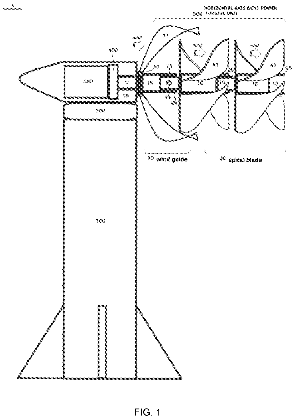 Spiral blade having wind guide