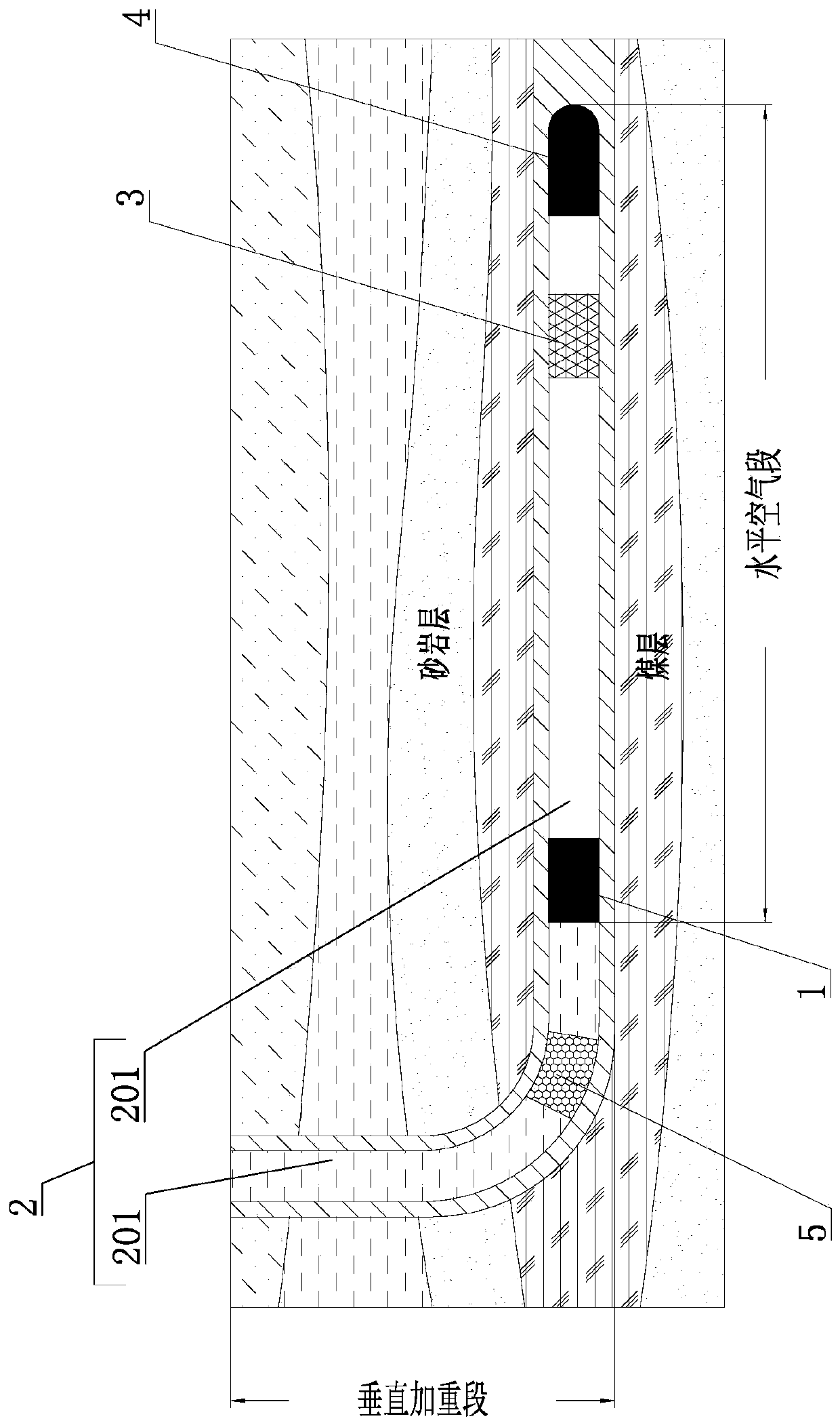 Extending casing running device for coal bed methane horizontal well
