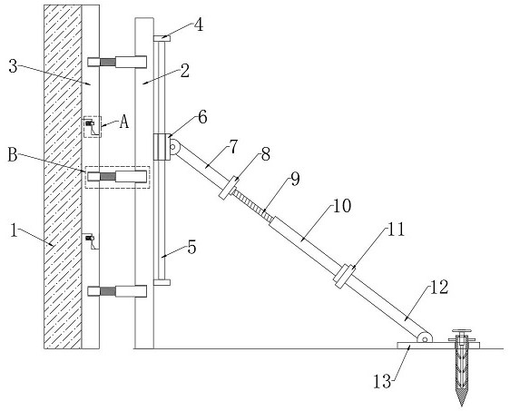 Foundation pit supporting device for foundation pit construction