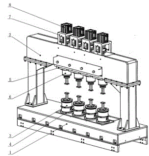 A rotary press table for processing small and medium-sized polarizing laminates
