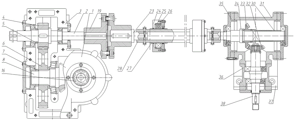 A light unmanned helicopter transmission system device