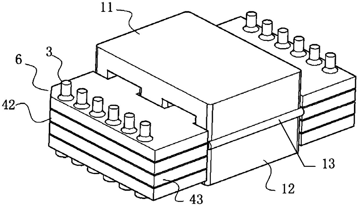 Magnetic sheet type transformer with low mounting height