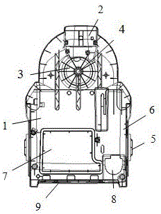 Noise reduction floor under vacuum cleaner motor box