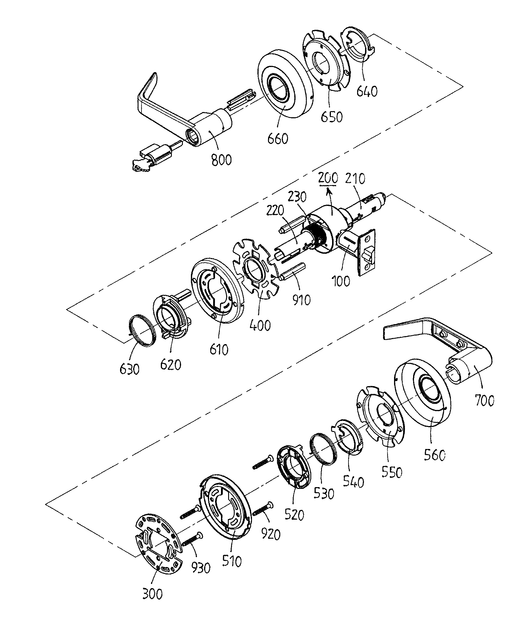 Cylindrical lever lock