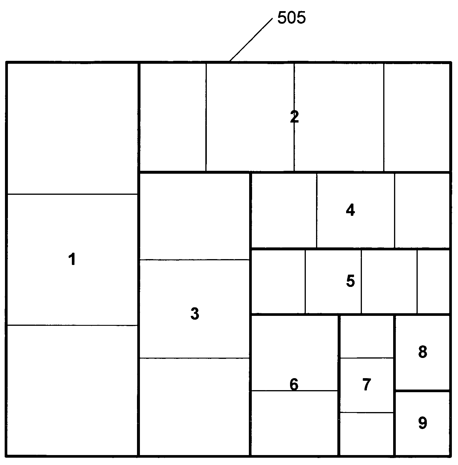 Treemap display with minimum cell size