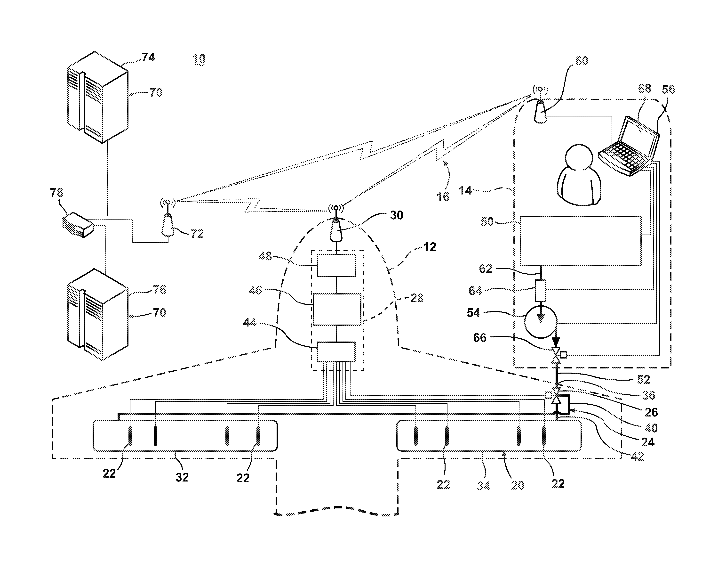 System for wireless refueling of an aircraft