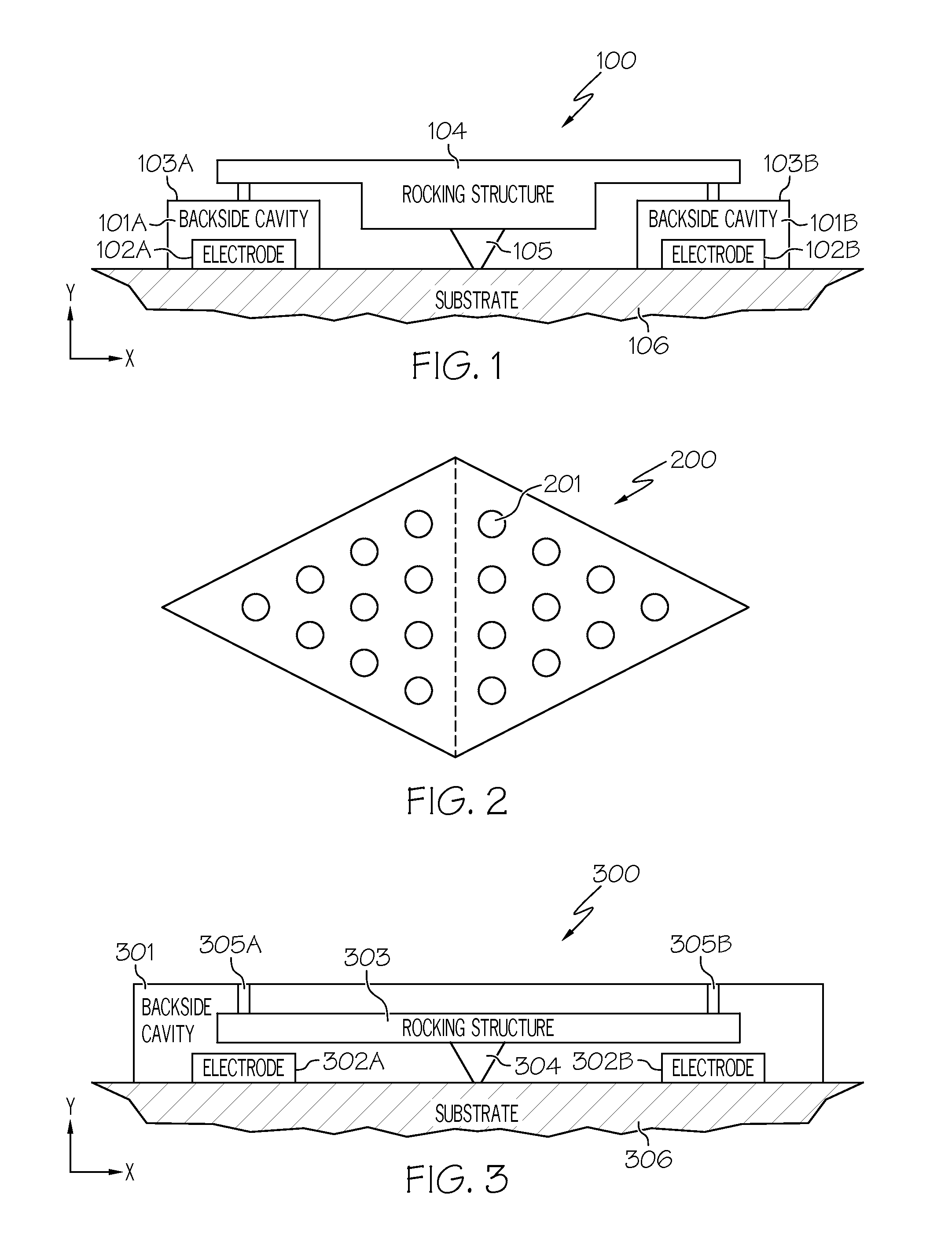 Differential microphone with sealed backside cavities and diaphragms coupled to a rocking structure thereby providing resistance to deflection under atmospheric pressure and providing a directional response to sound pressure