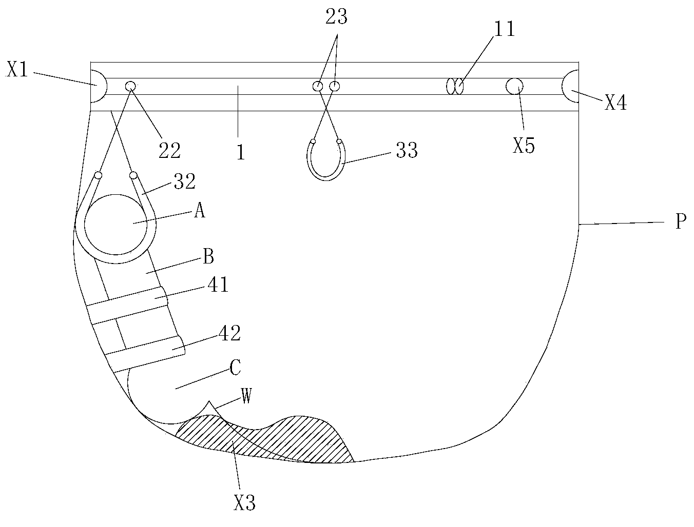 Multi-combined and full-function universal underpants and use method thereof