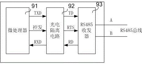 RS485 communication circuit and fault detection method of nodes applying the circuit