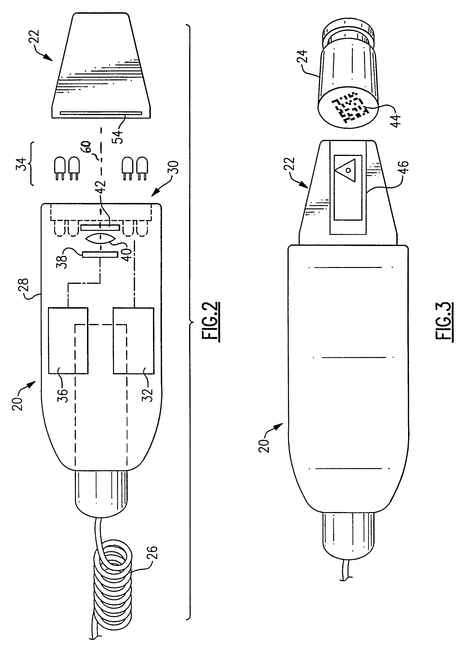 Fluorescent or luminescent optical symbol scanner