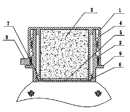 Bottle cap component with material barrel arranged in cap