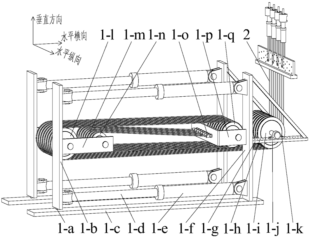 Pulley block type vertical shaft lifting joint-adjusting test device and method