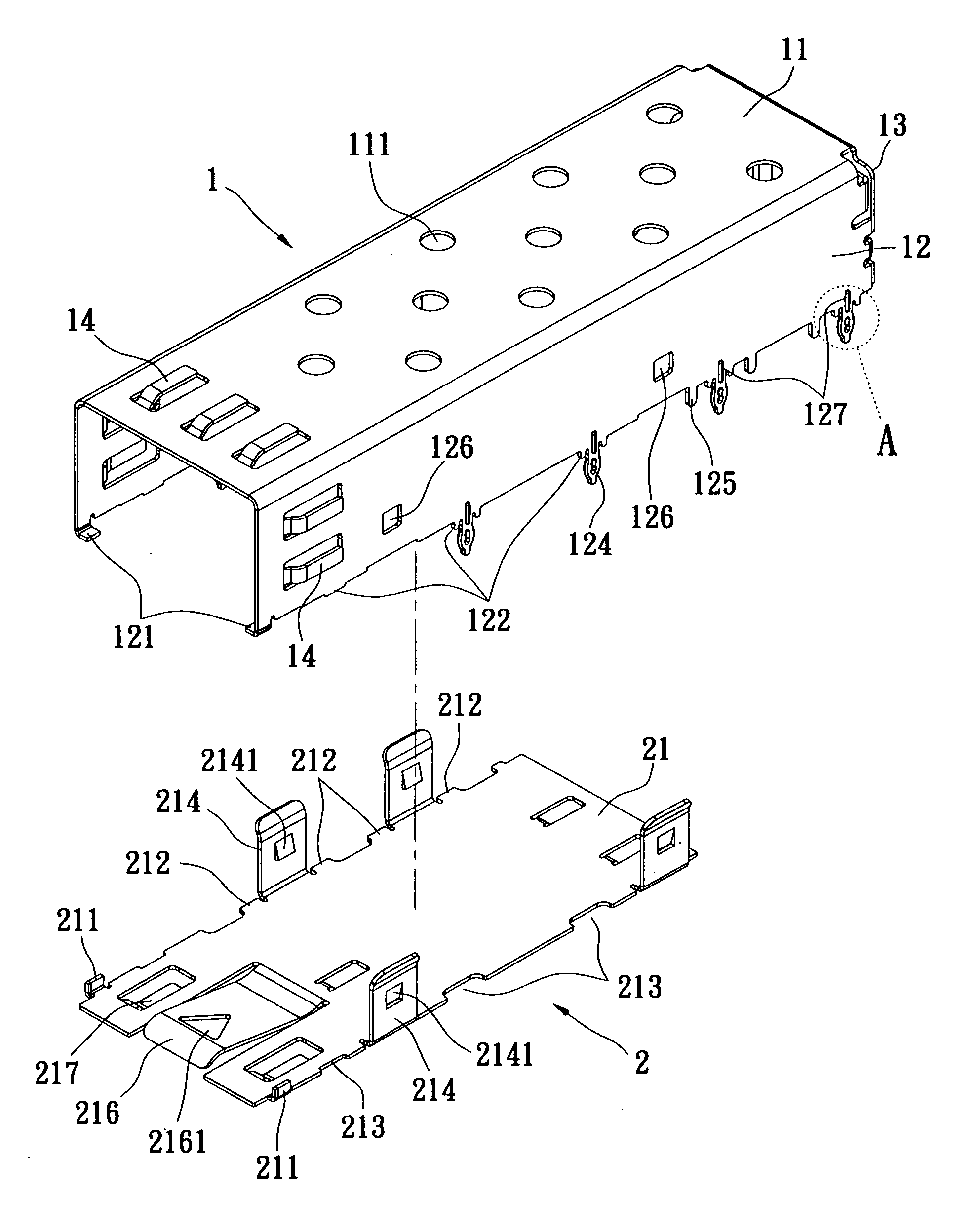 Connector housing for a small and portable transmitting-receiving module