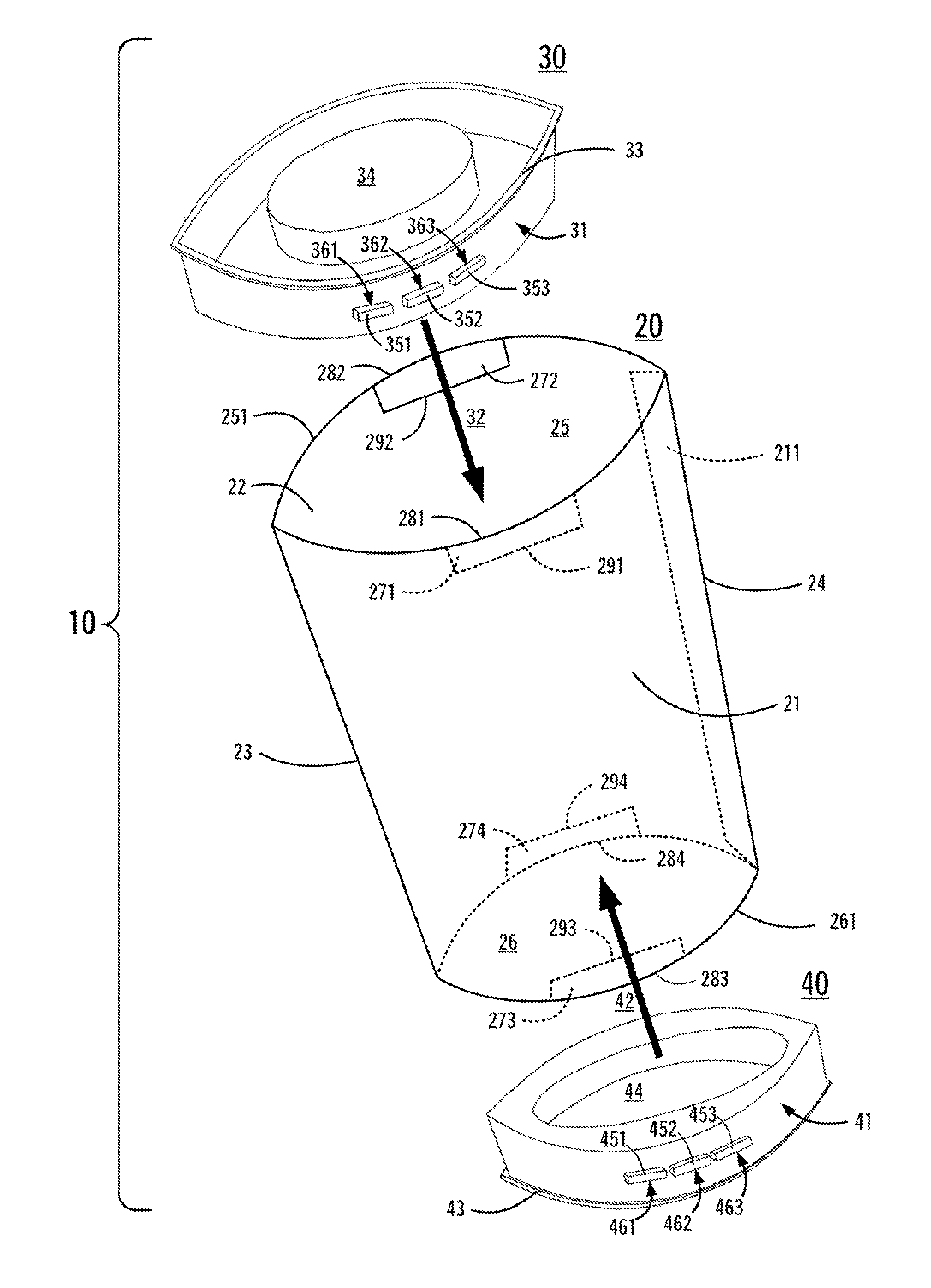 Locking arrangement for sleeve-and-endcap package
