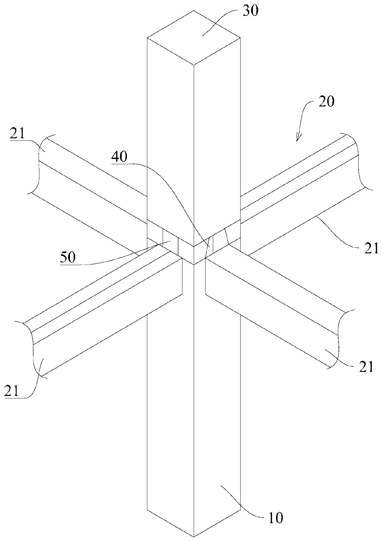 Beam-column mortise and tenon joint type joint structure