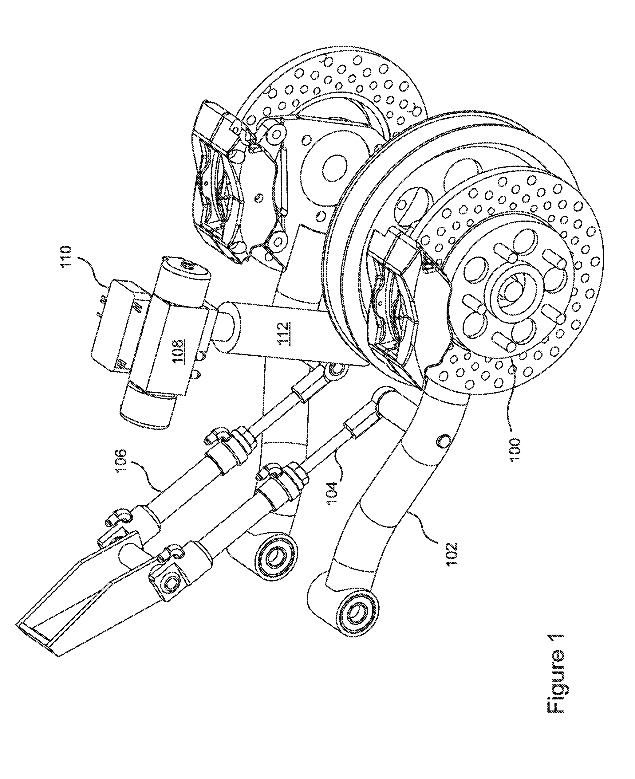 Hydraulic wheel suspension system for a 3-wheeled motorcycle