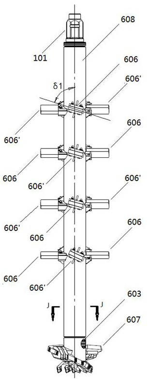 Drilling tool with variable stirring angle