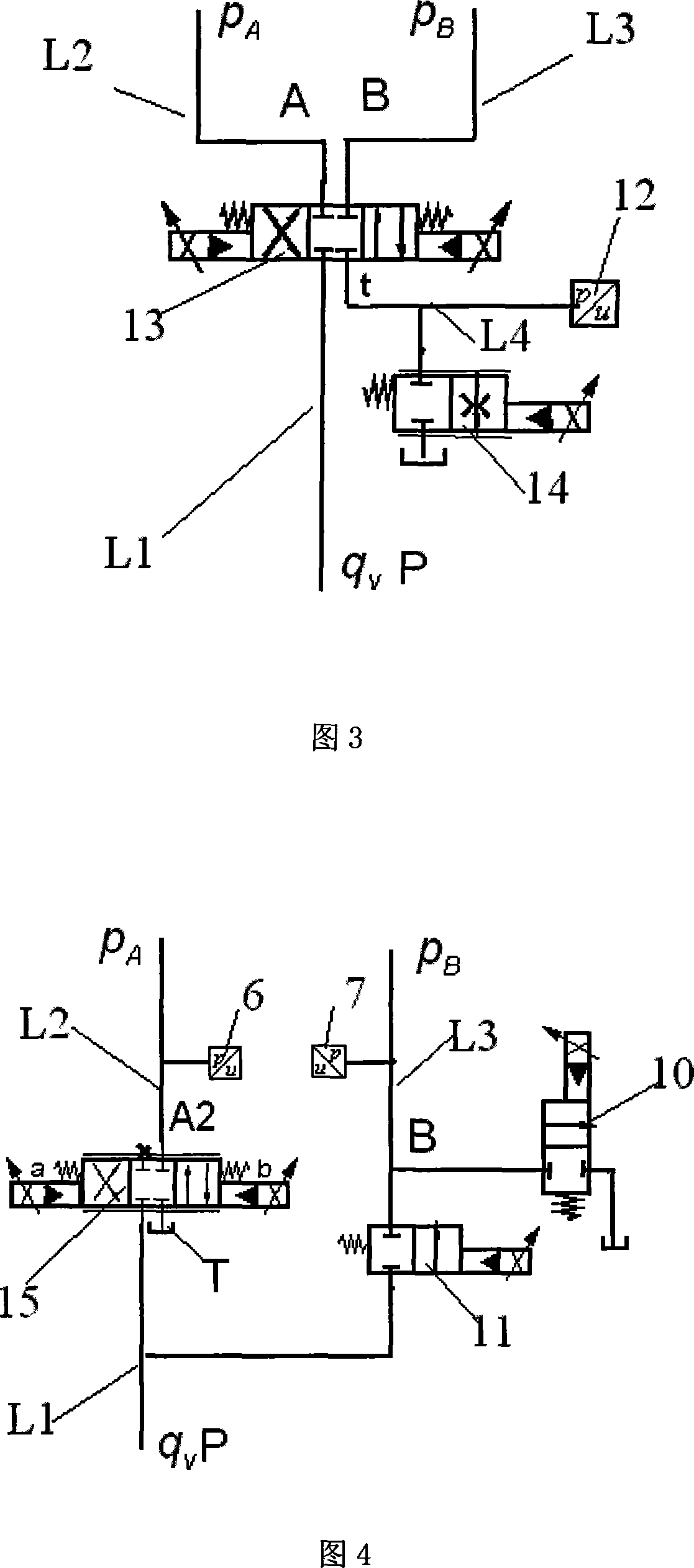 Independent control electrohydraulic system of oil inlet and outlet with pump valve composite flux matched