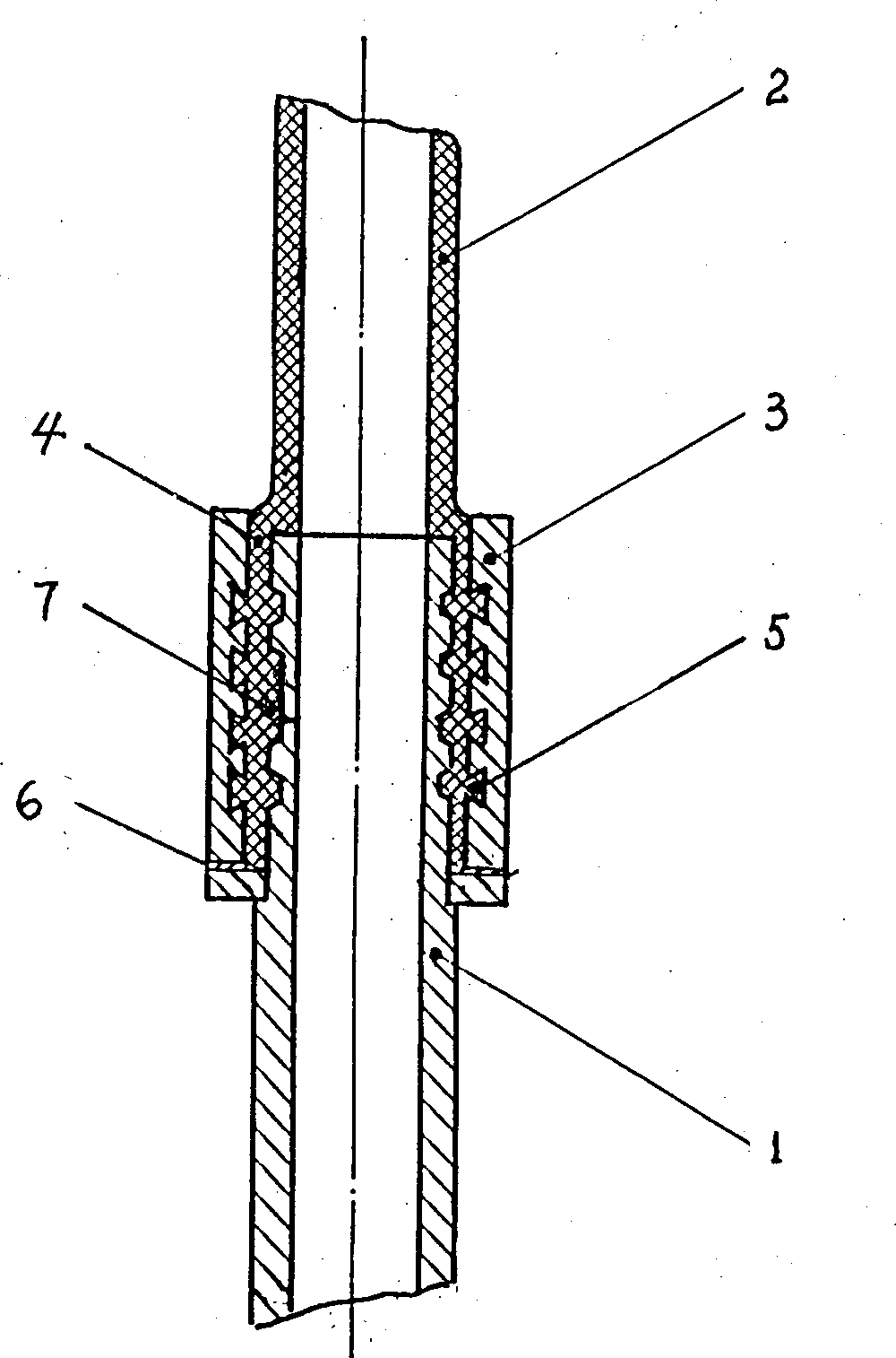 Joint of metal and plastic pipe line and making method thereof