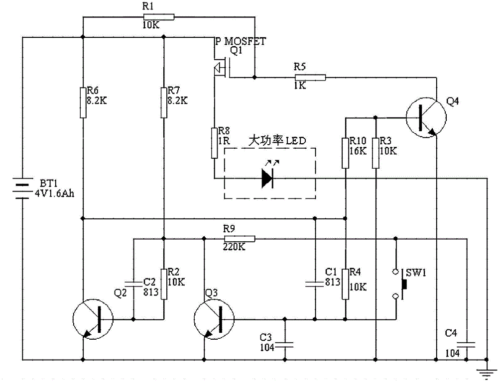 Circuit controlled by light touch switch