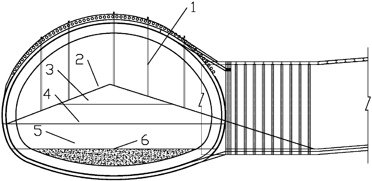 Construction method of slant-well pulling into main tunnel for three-line long-span tunnel