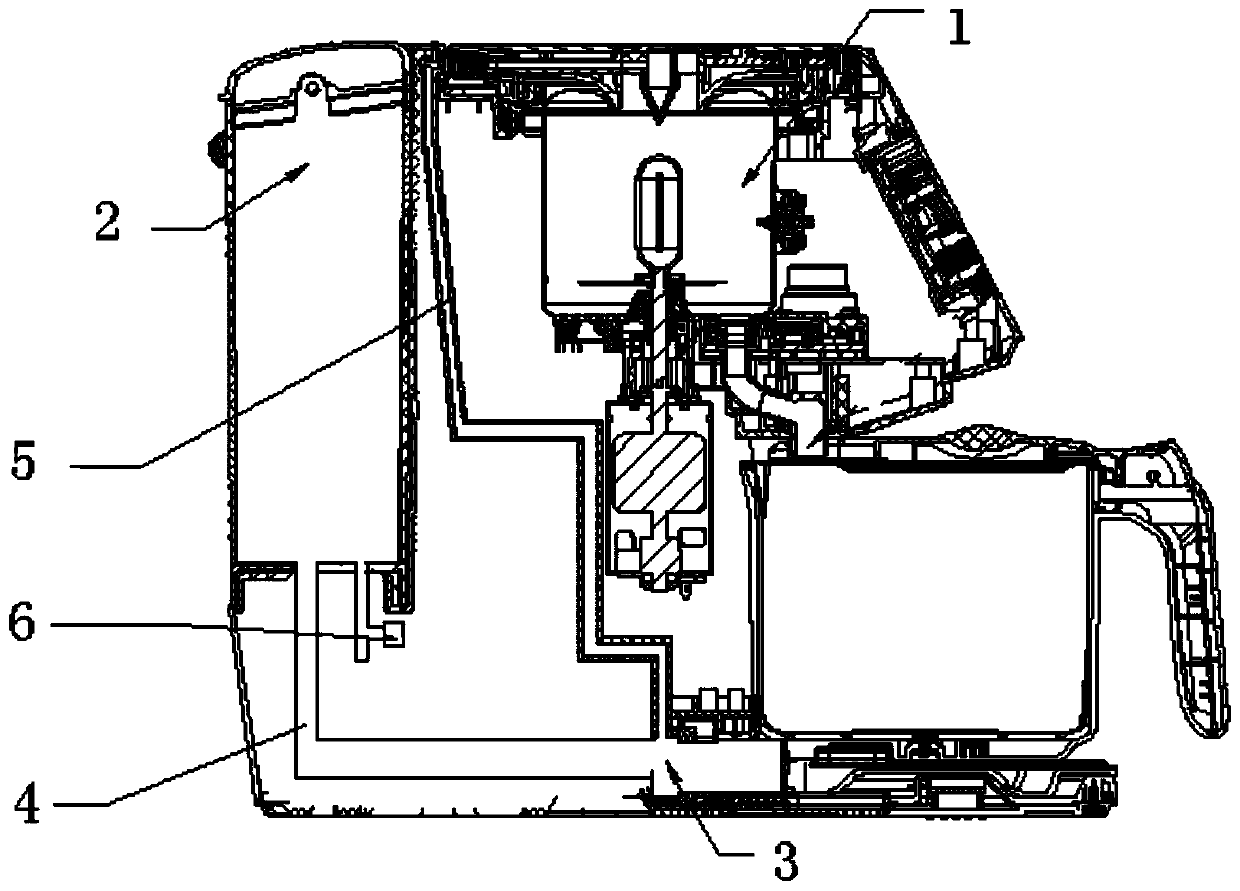 Water quantity control method for a food processing machine