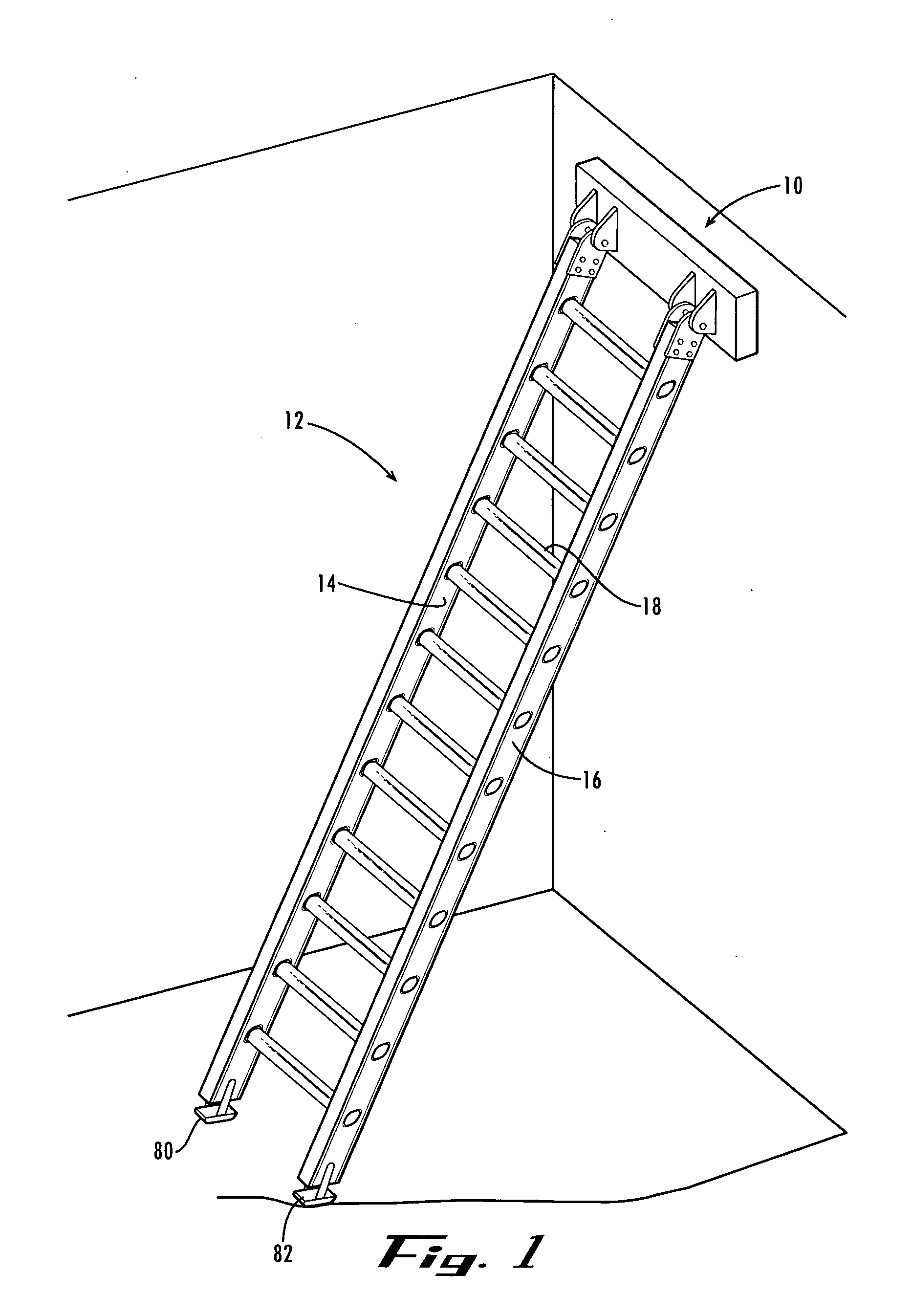 Ladder and safety device therefor
