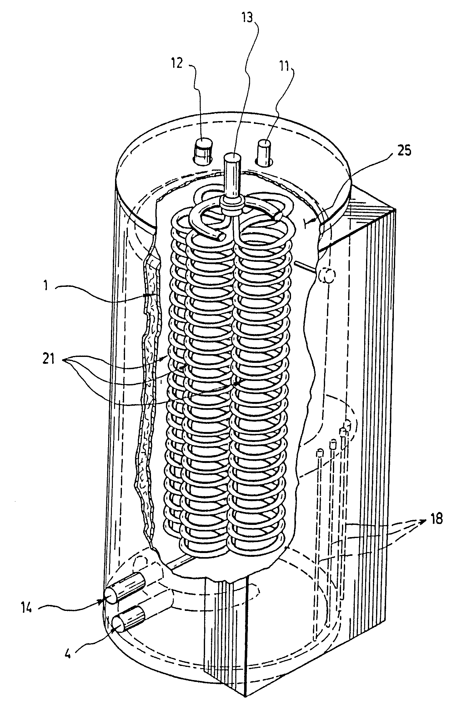 Boiler with an Adjacent Chamber and an Heliciodal Heat Exchanger