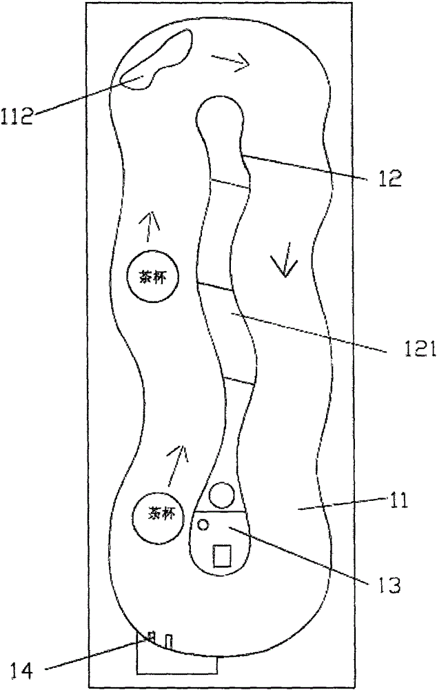 Tea table making water flow circularly