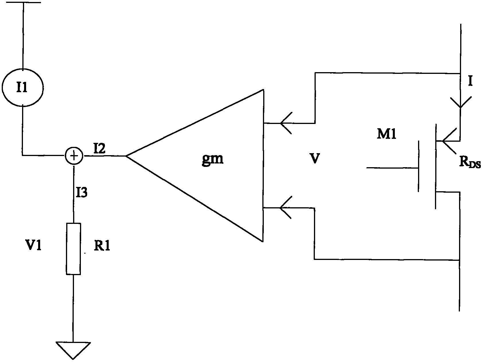 Current-mode current induction circuit externally connected with MOS (metal oxide semiconductor) and method for realizing current mode
