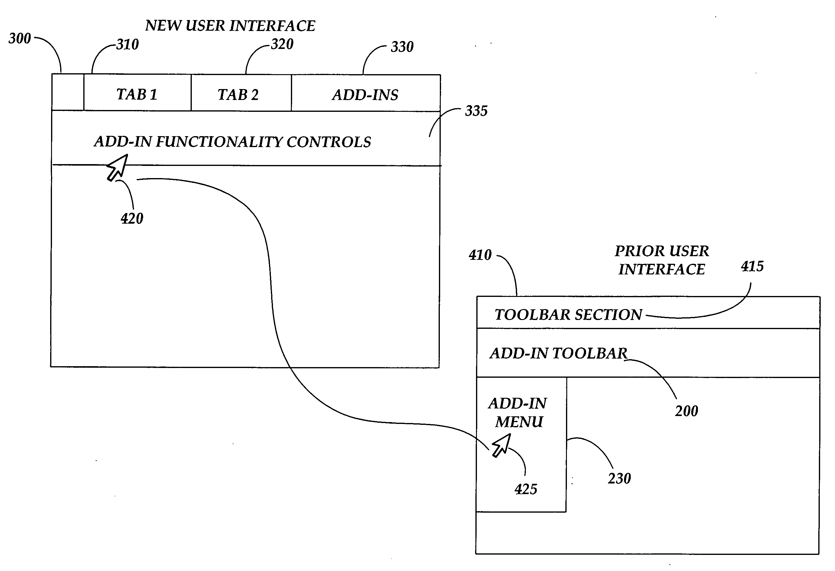 Cross version and cross product user interface