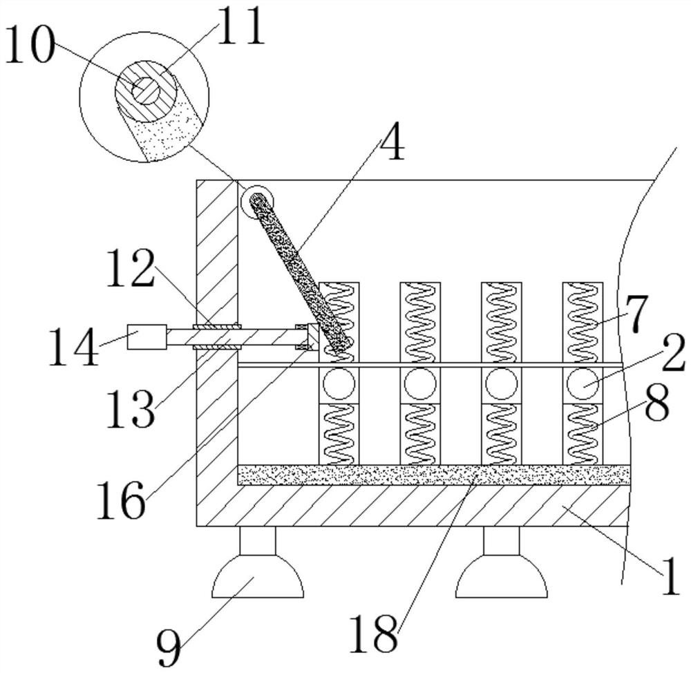 Convenient-to-use storage device for hydraulic joint cover plate production