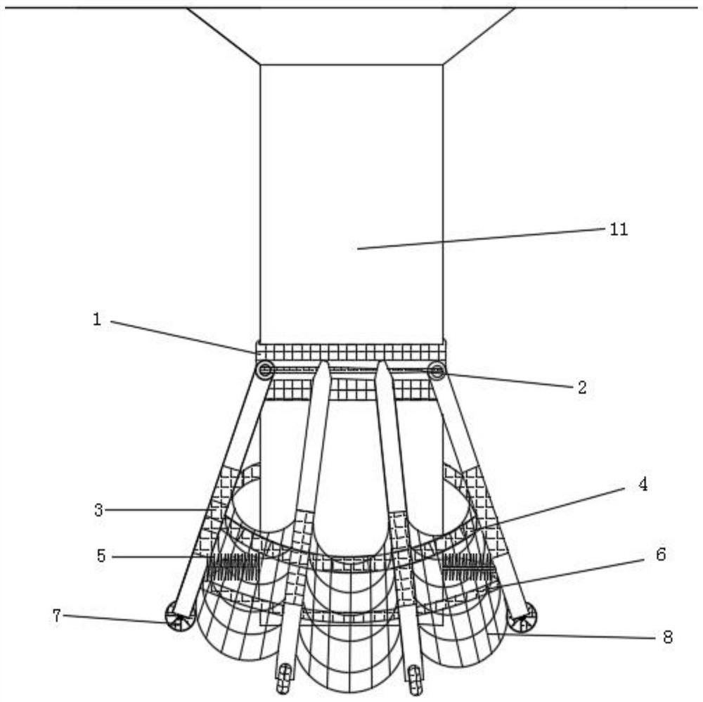 An automatic trigger umbrella protection device to prevent impact damage to bridge piers