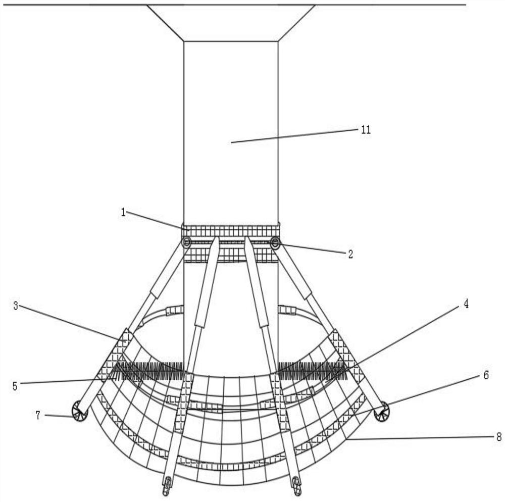 An automatic trigger umbrella protection device to prevent impact damage to bridge piers