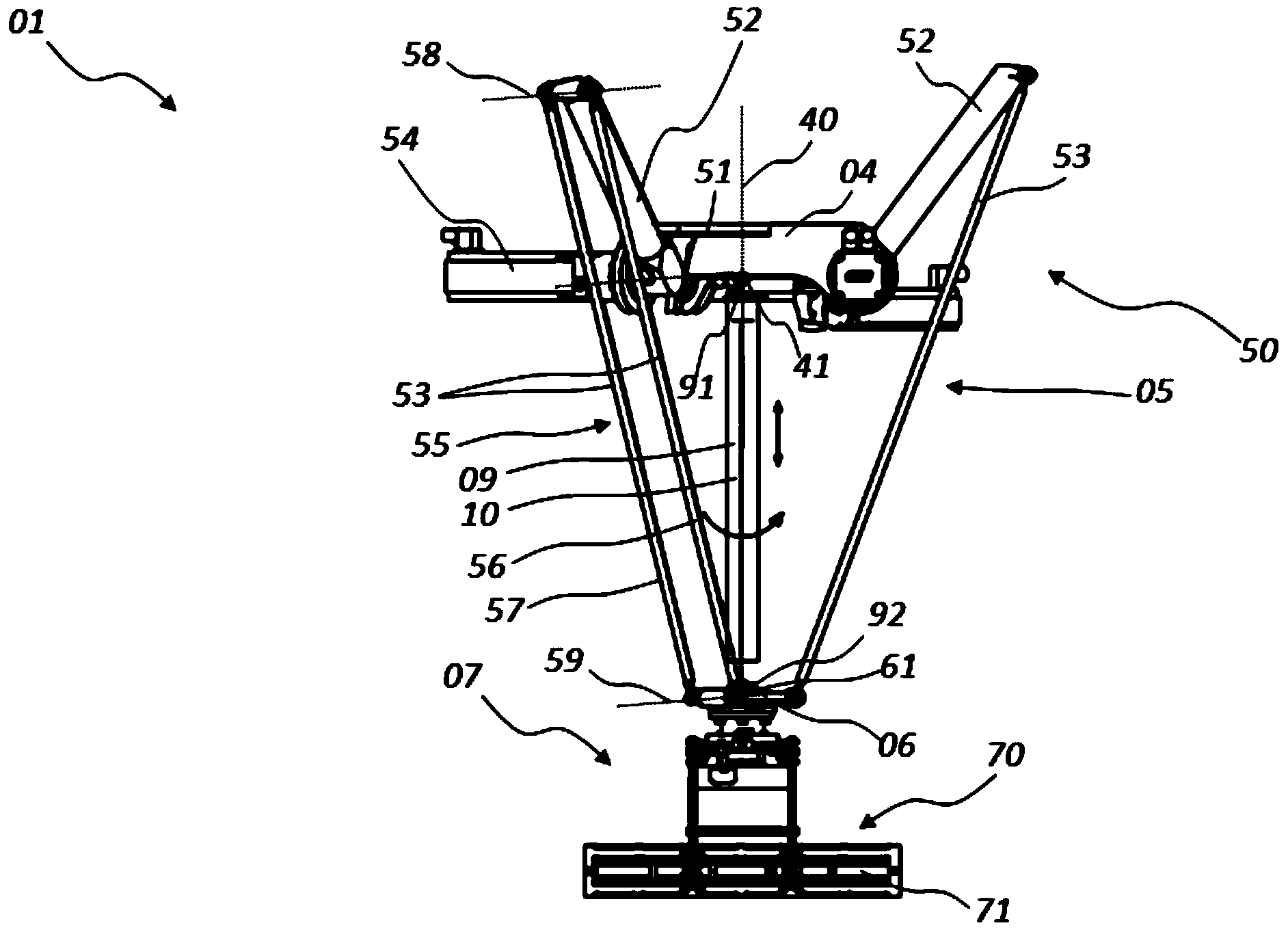 Device for handling items and a method for operating such a device