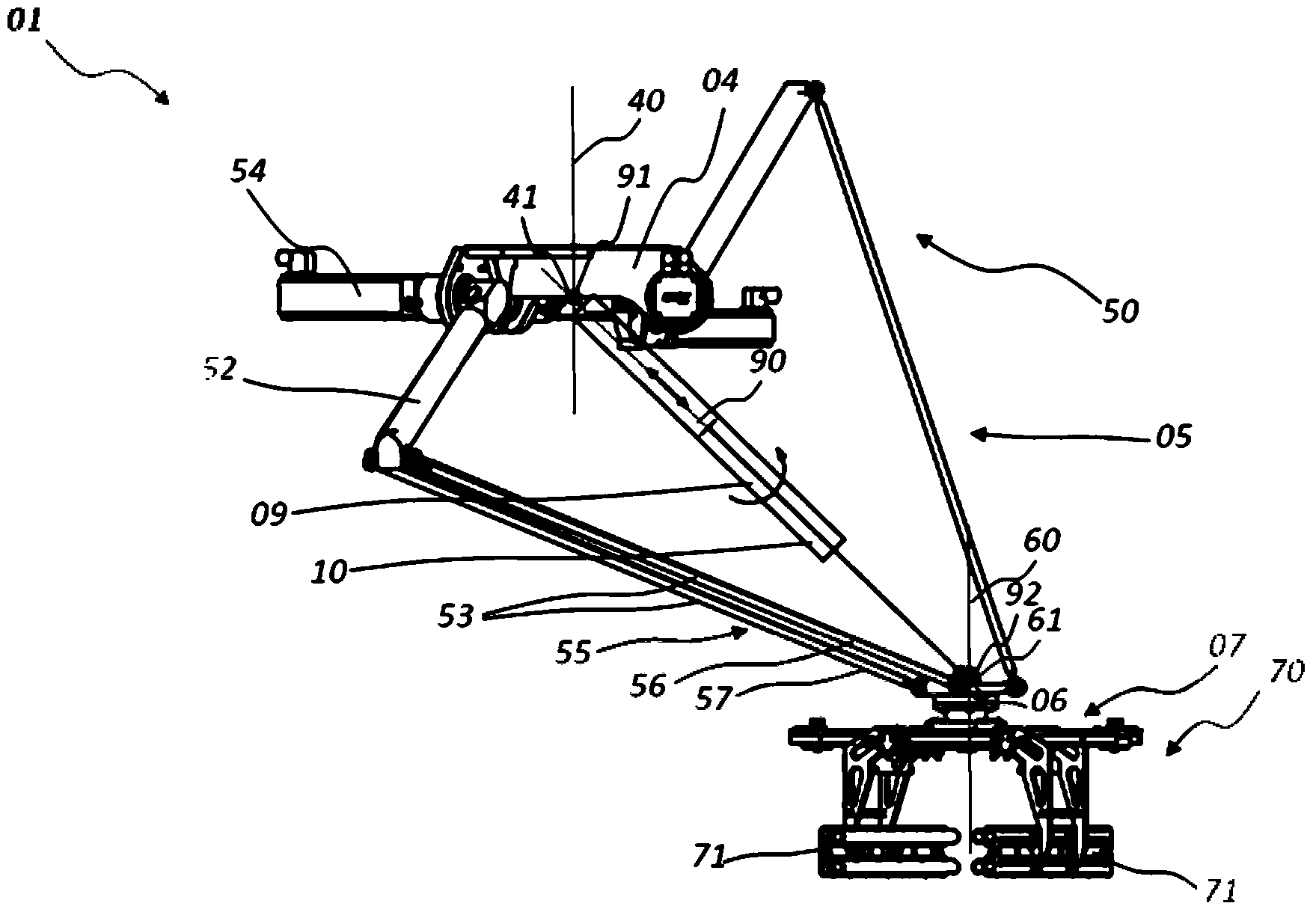 Device for handling items and a method for operating such a device