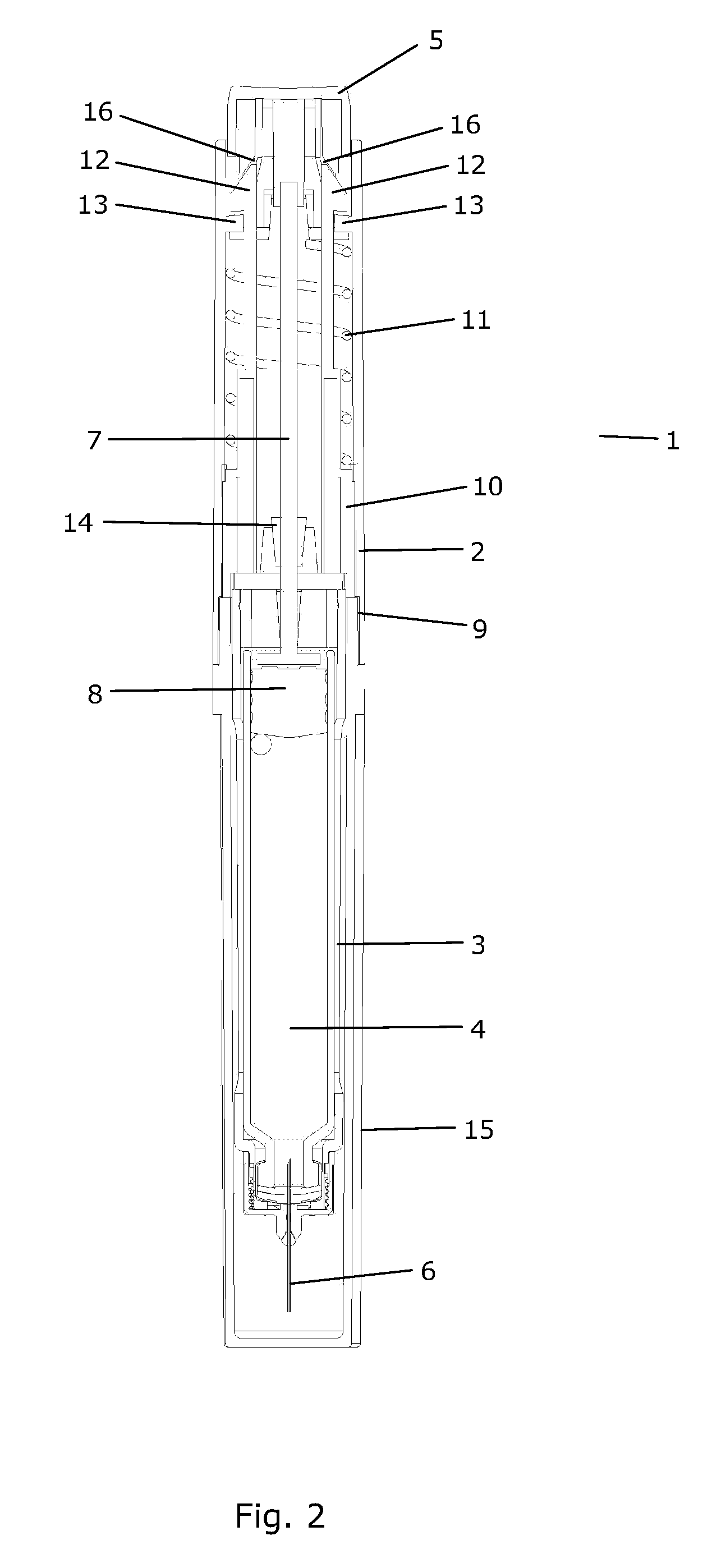Device for injecting apportioned doses of liquid drug