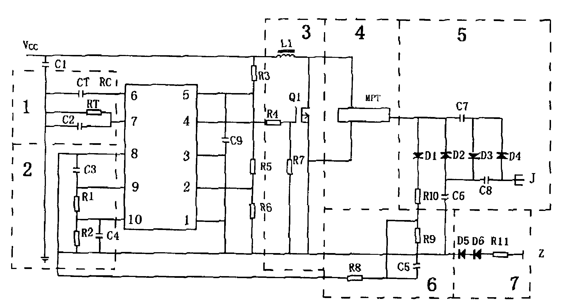 Piezoelectric anion generator controled by integrated circuit