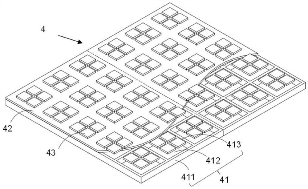 Unit structure for vibration suppression and noise reduction of rib plate