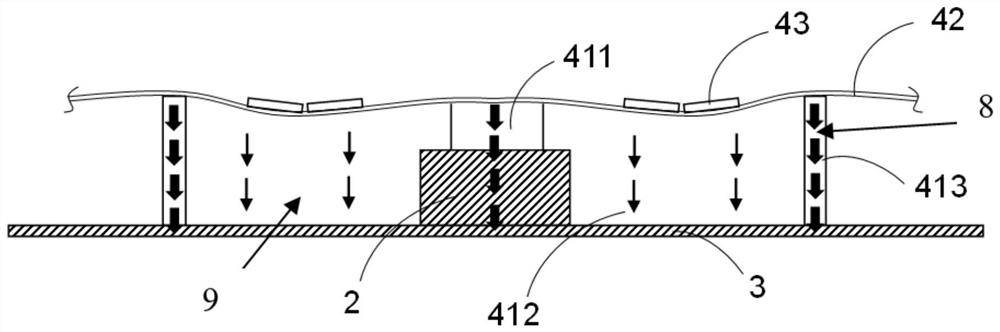 Unit structure for vibration suppression and noise reduction of rib plate