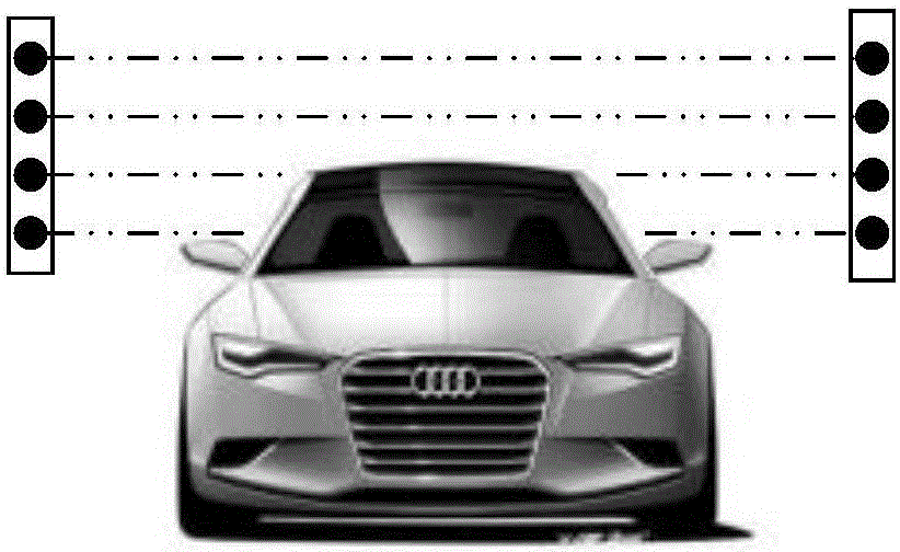 Stereo garage entrance vehicle detection prompt method and achieving device of method