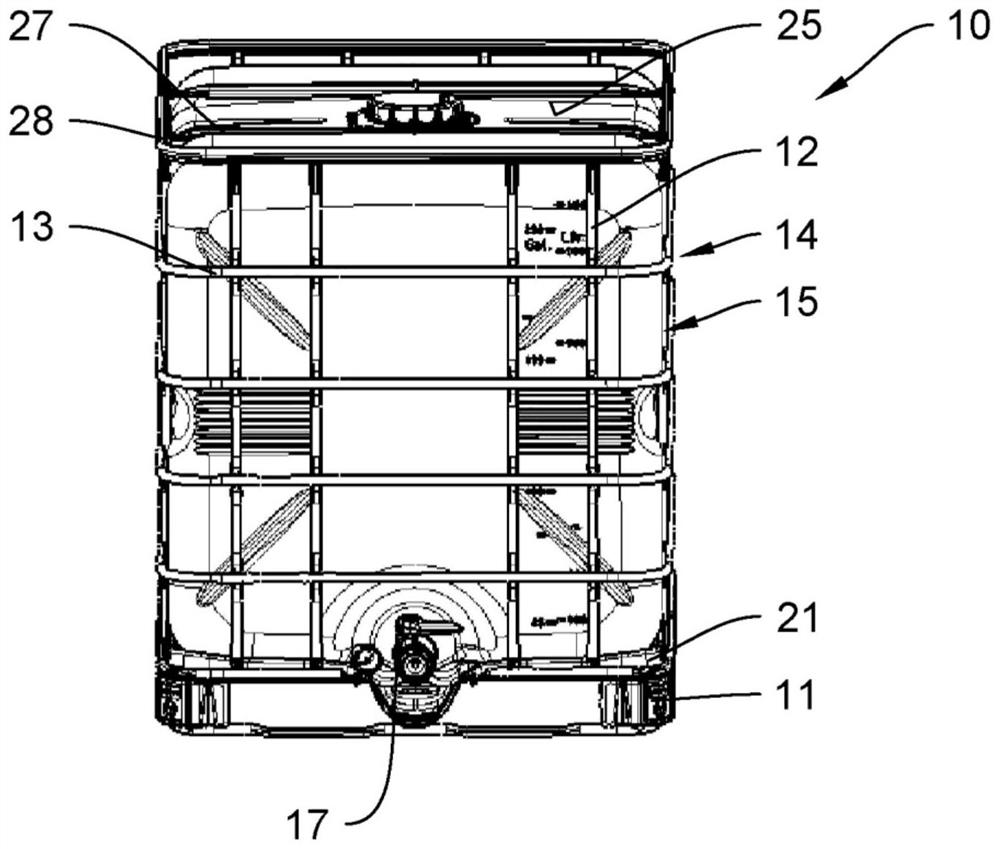 Inner container and transport and storage container for liquid having same