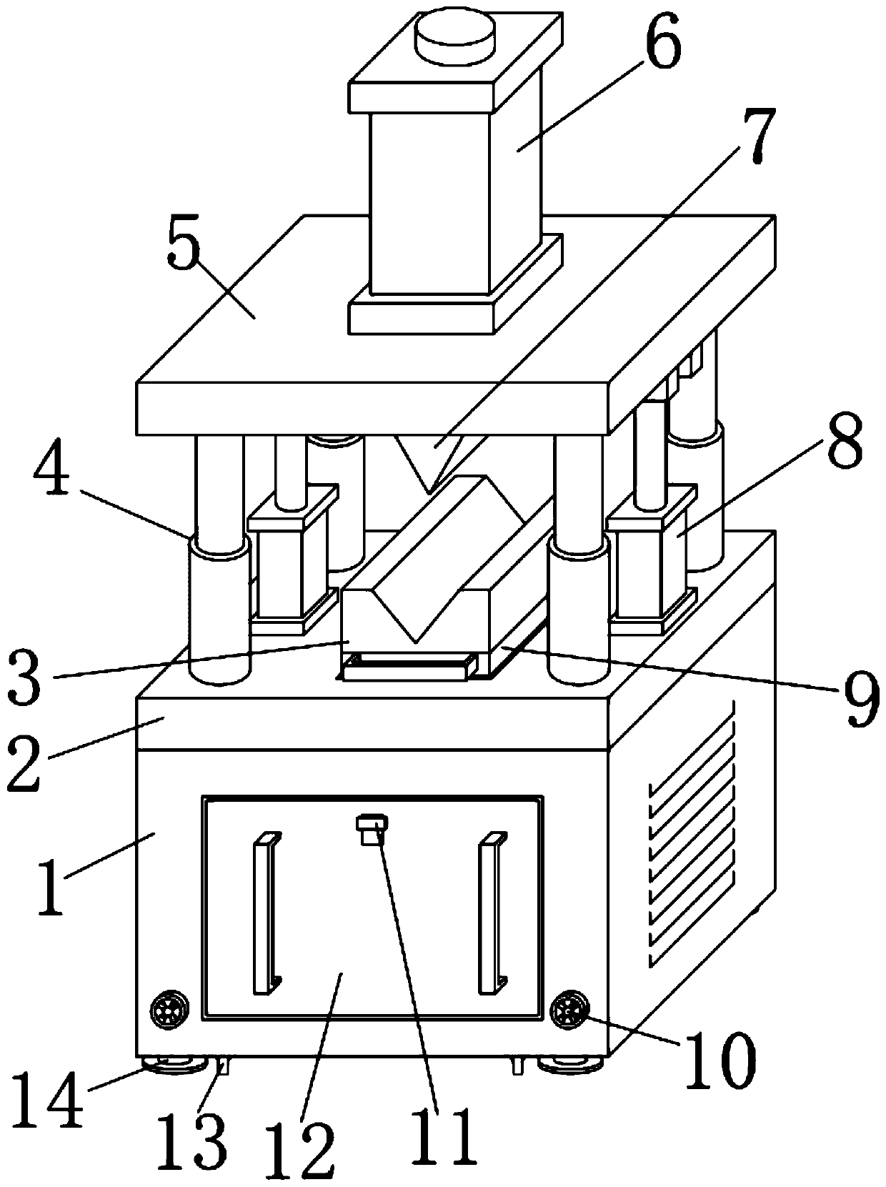 Refrigerator stamped part edge folding and forming device