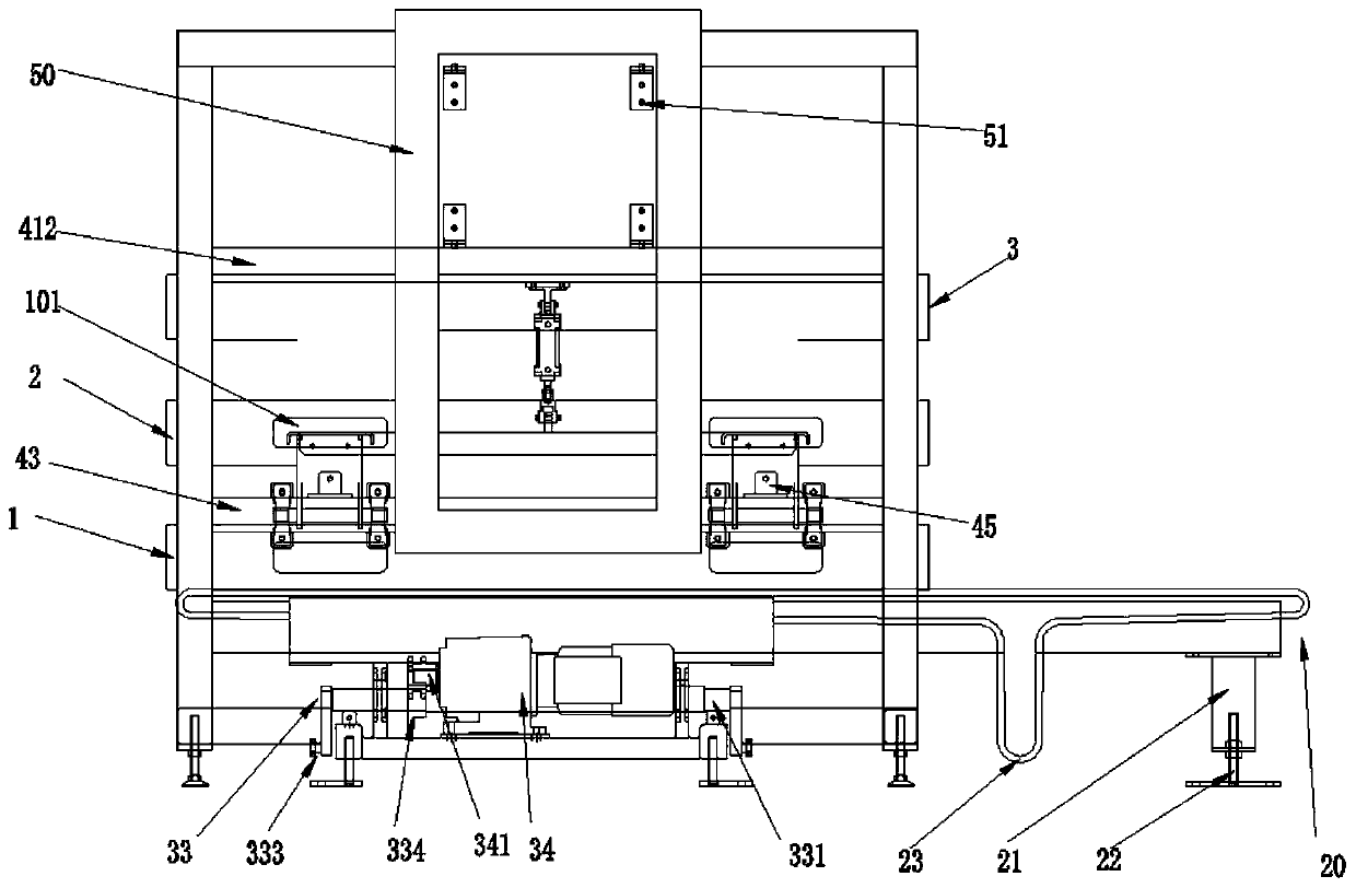 An open pallet stacking and dismantling device