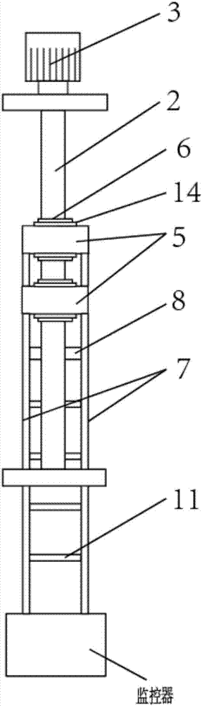 Stabilizing mechanism of monitor vertical conveying device