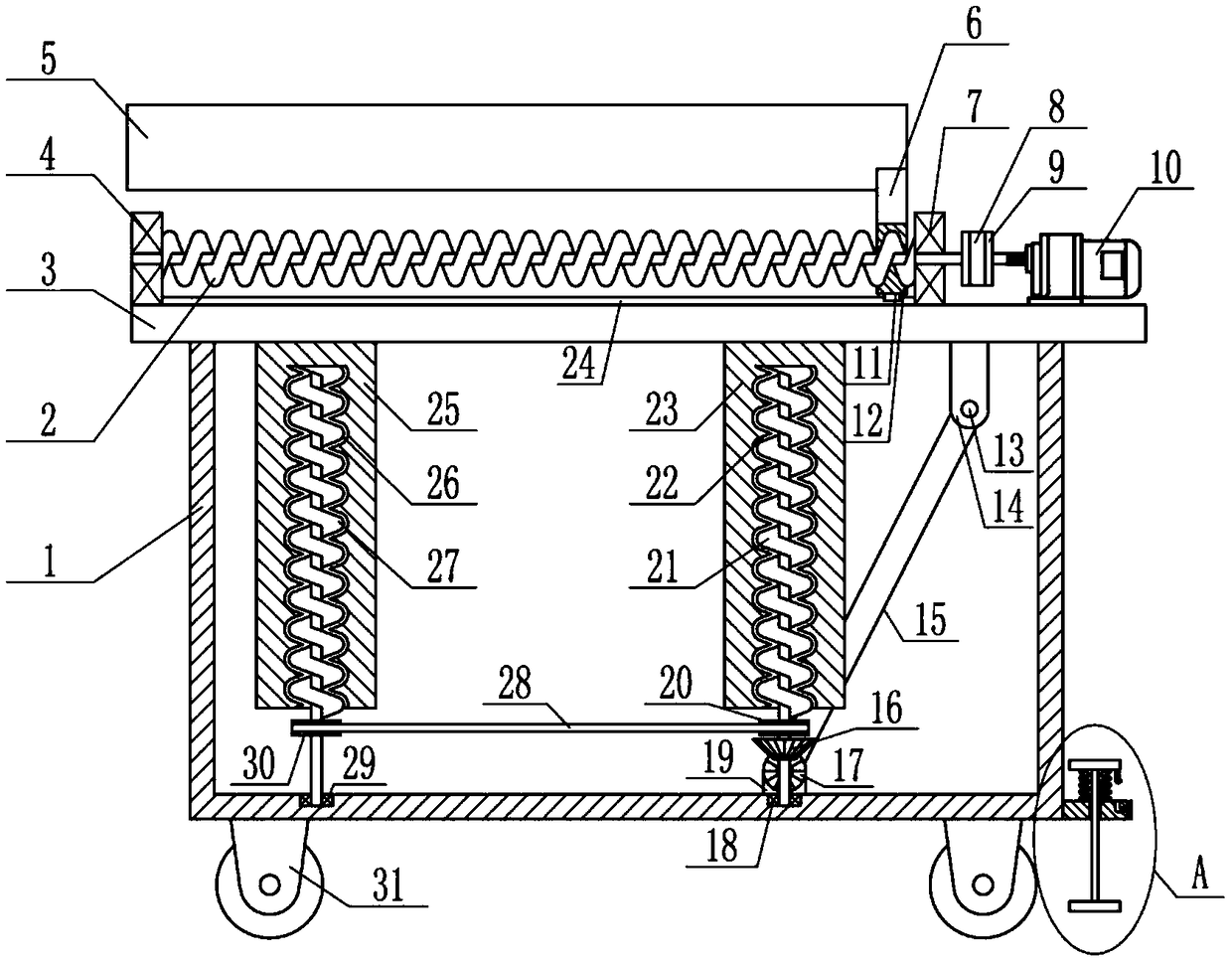 A winding machine feeding device for lithium battery production