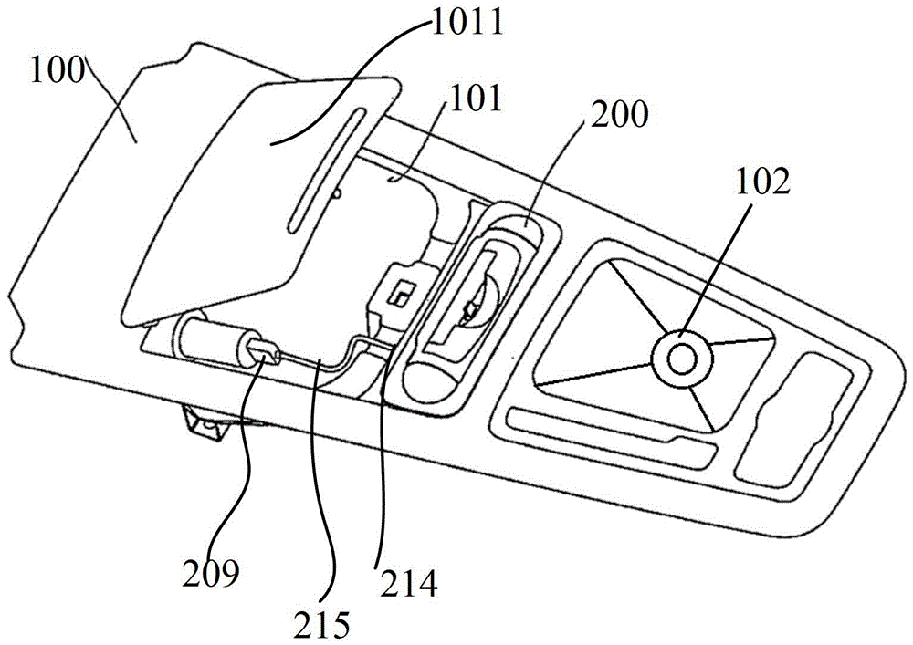 A vehicle portable terminal charging device and vehicle center console