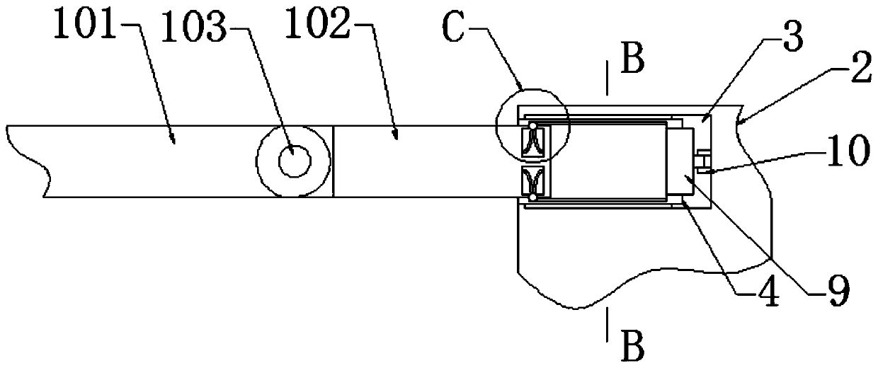 Antenna double-track sliding structure