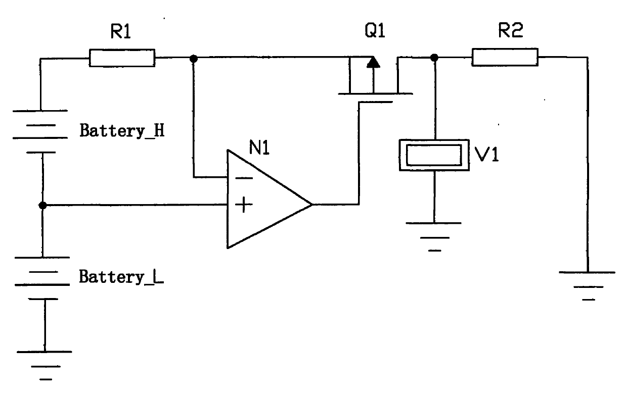 Voltage detecting circuit for multiple serial batteries