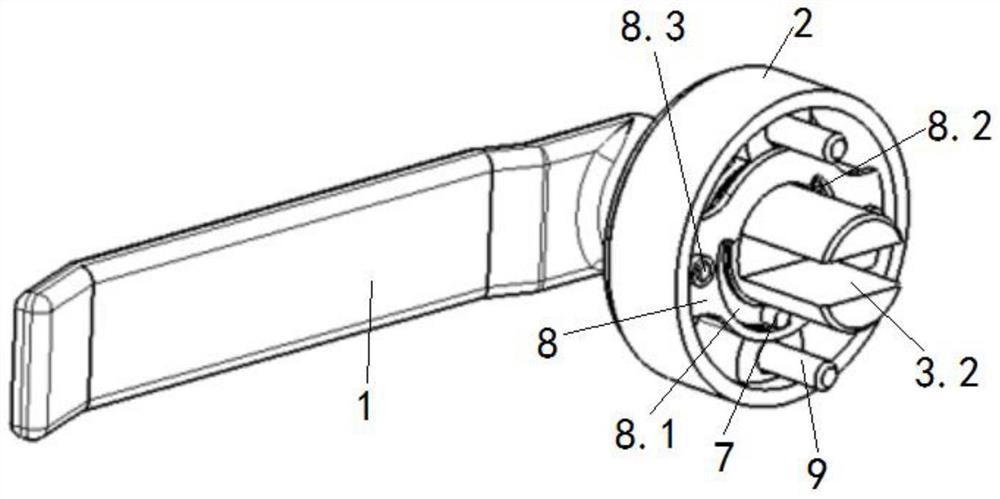 Self-return adjustable automobile door handle and automobile door structure